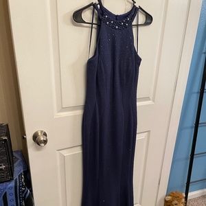 David’s Bridal Navy Blue  Nightway Size 2 Shimmery Gown NEW